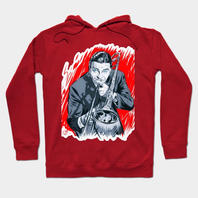 Jack Teagarden - An illustration by Paul Cemmick Hoodie by PLAYDIGITAL2020